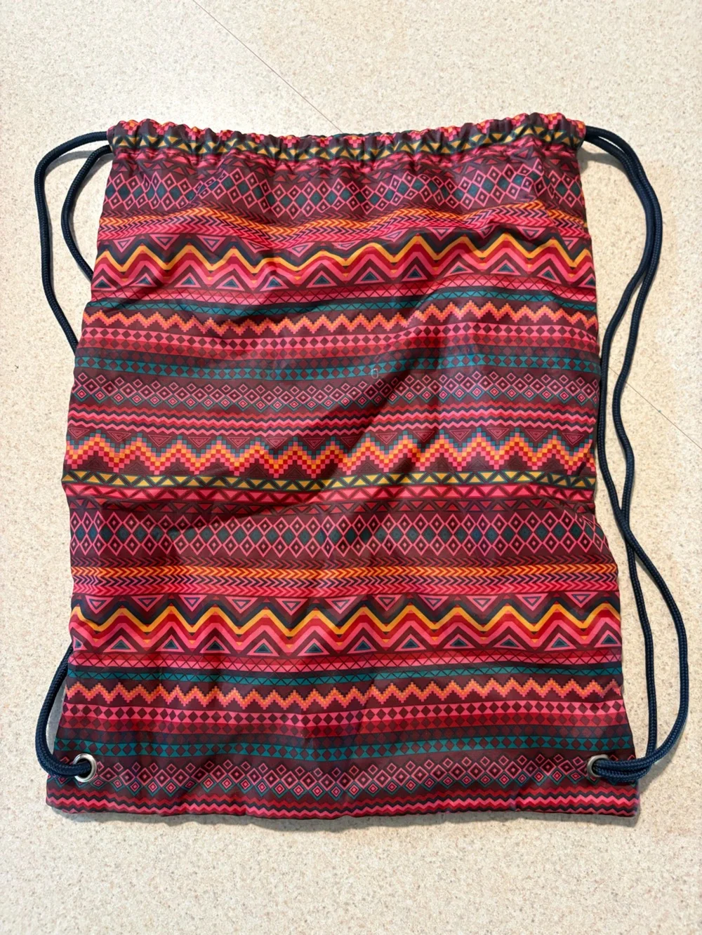 thirty-one Red & Teal Geometric Drawstring Backpack